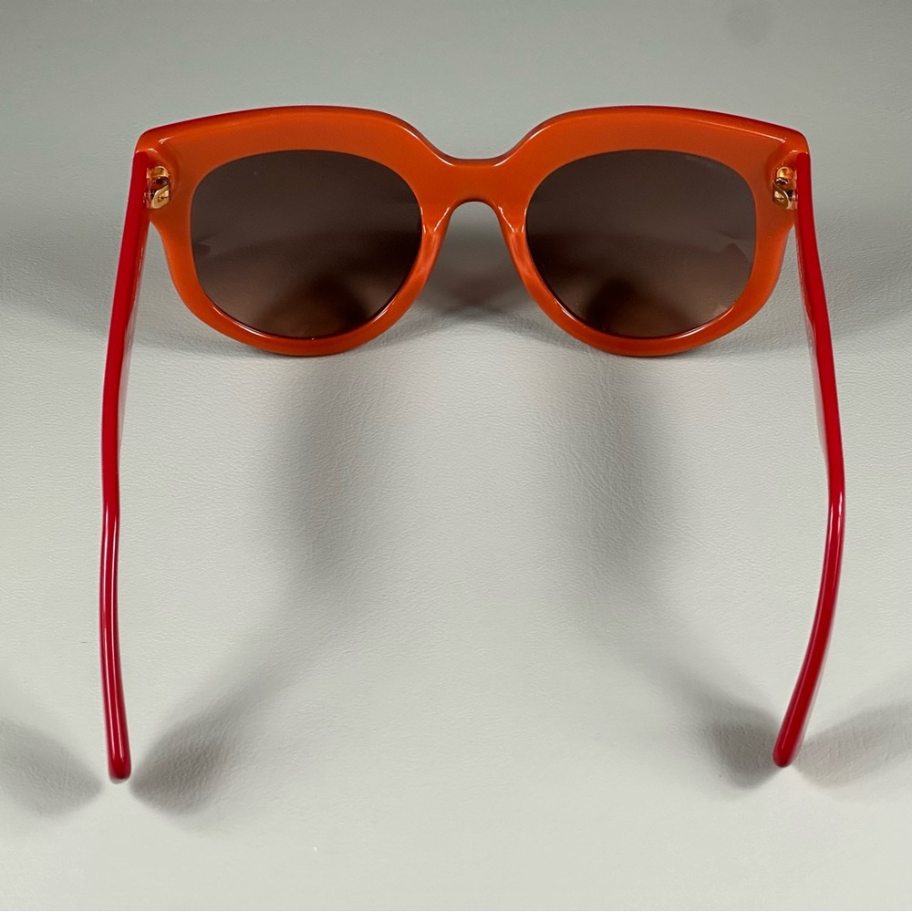 Prada SPR 07Q Oversized Cat Eye Red / Orange Sunglasses - Picture 5 of 8